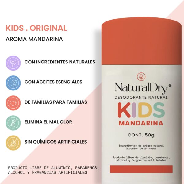 Desodorantes naturales marca Natural Dry KIDS